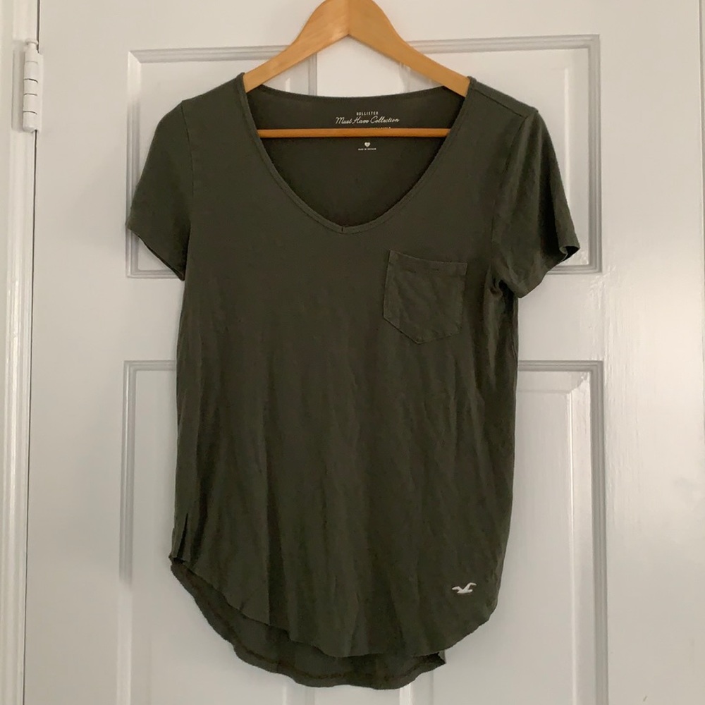 Olive green V-neck